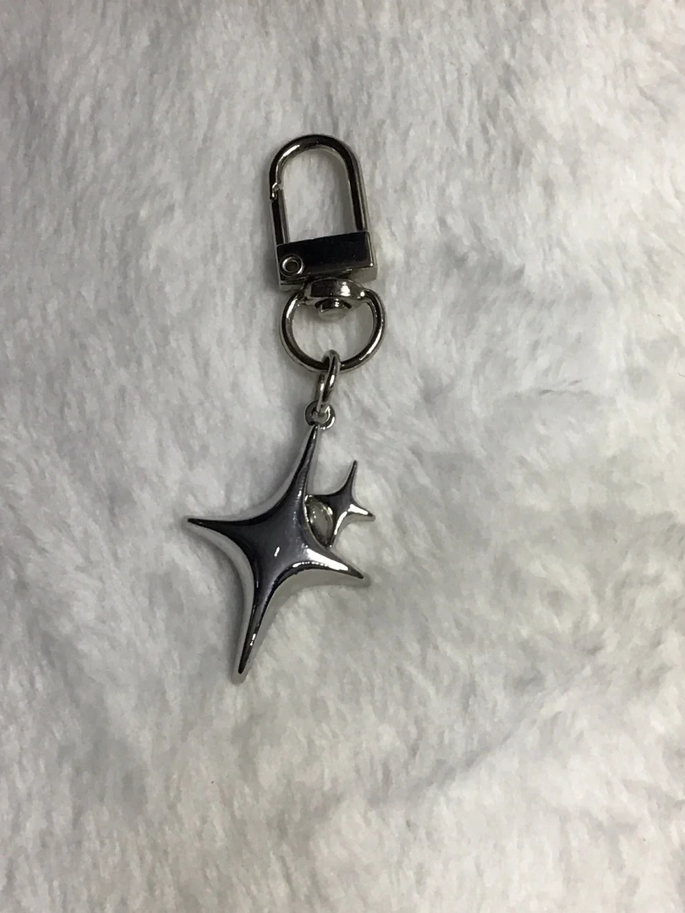 Silver Starburst Keychain Charm - Women Accessories